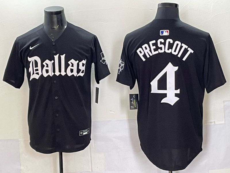 Men 2025 Nike Dallas Cowboys #4 Prescott Black 5th generation Joint Name Limited NFL Jersey 02->dallas cowboys->NFL Jersey